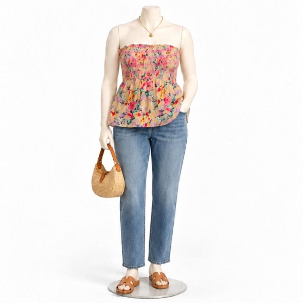 Torrid Floral Strapless Top — Size 0